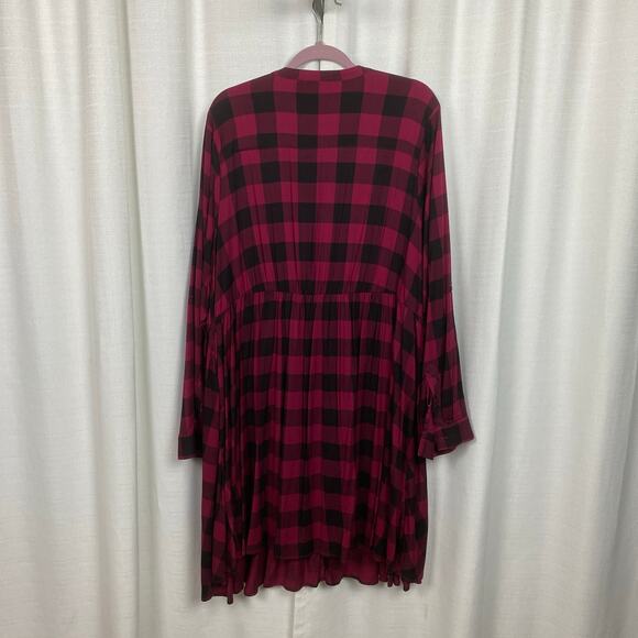 Torrid Red Plaid Button Front Shirt Dress Sz.3 - Picture 9 of 14